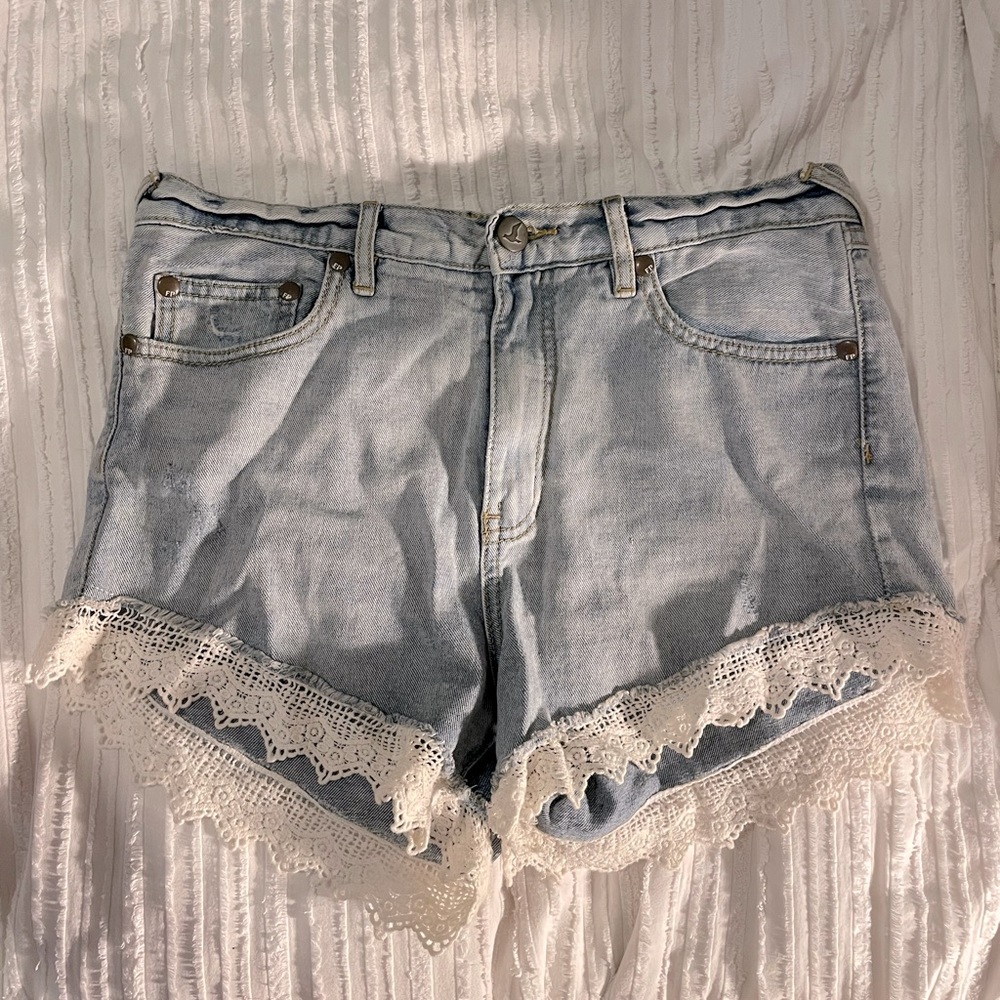 free people high waisted jean shorts size 28
